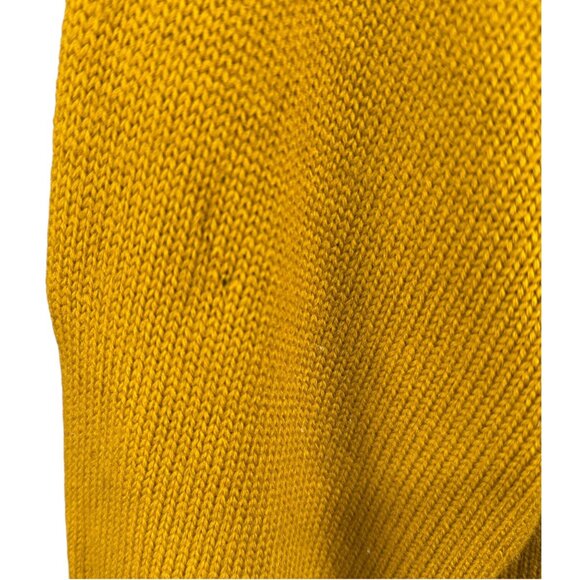 Vintage Iowa State Mustard Yellow Collegiate Sweater 60's Large Distressed Wool - Picture 9 of 13